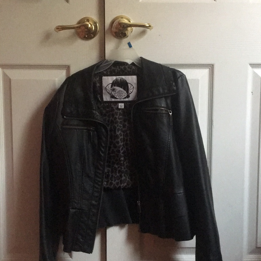 Black leather jacket